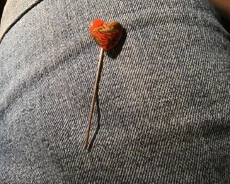 Pretty heart stick pin
