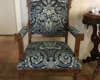 Antique Eastlake Chair very nicely upholstered, with others 