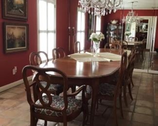 Dining Table and Chairs with leaves and pads