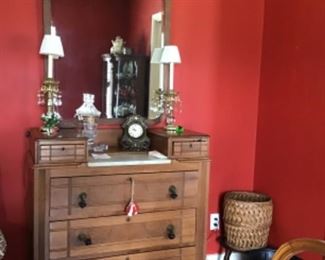 Antique Marble top Chest
