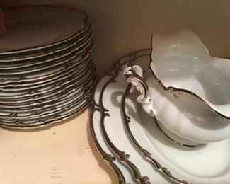Silver trim China, lots of it, Hutchenreuther