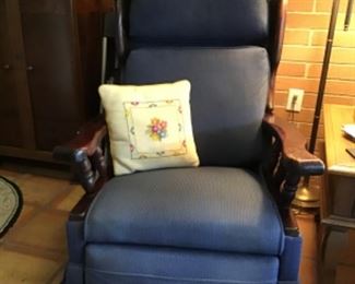 Blue recliner