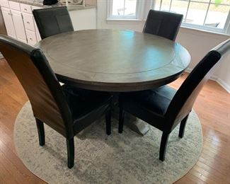 $195 Farmhouse Chic Dining Table, $125 4 Dining Chairs
