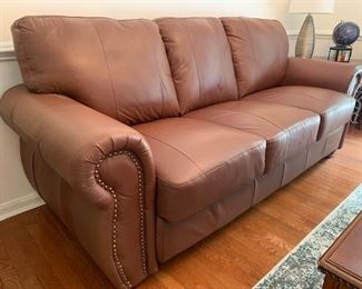 $350 Leather Sofa with Nailhead Trim