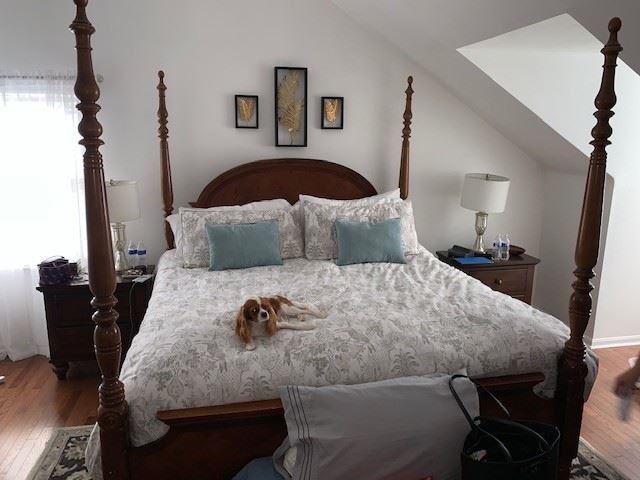 $495 Julian Alexander King Size 4 Poster Bed, mattress not included