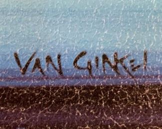 Paul Van Ginkel Giclee On Canvas Print Cowboy Water Crossing 38x68x2.35in HxWxD