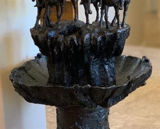 Homage to Frederic Remington Coming Through the Rye Water Fountain 60x31x31in HxWxD