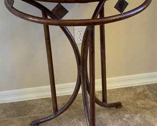 #2 Tile Top Steel Frame Mexican Rustic Pub Table High Top Table Round 35.5in H x 26.5in Diameter