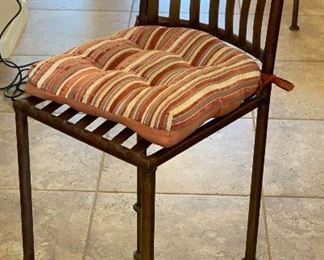 #2 2pc Rustic Iron Custom Counter Height Chairs Barstools PAIR 41x15x17in seat: 25.5in HxWxD
