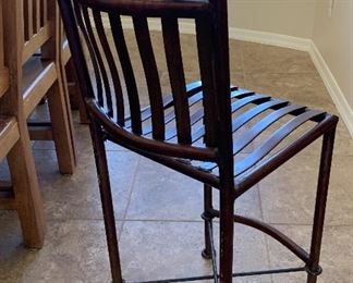 2pc Rustic Iron Custom Counter Height Chairs Barstools PAIR 41x15x17in seat: 25.5in HxWxD