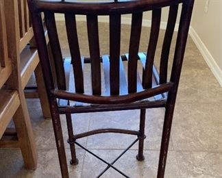 2pc Rustic Iron Custom Counter Height Chairs Barstools PAIR 41x15x17in seat: 25.5in HxWxD