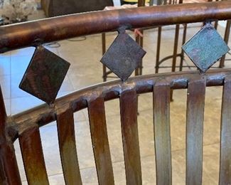 2pc Rustic Iron Custom Counter Height Chairs Barstools PAIR 41x15x17in seat: 25.5in HxWxD