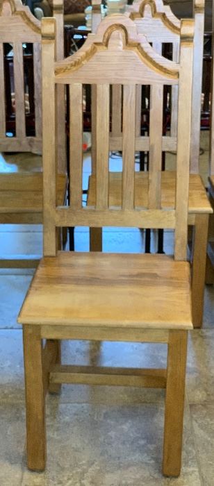 Mexican Rustic Dining Room Table w/ 8 Chairs Table: 31x40x85in chairs: 47x18x19in HxWxD