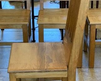 Mexican Rustic Dining Room Table w/ 8 Chairs Table: 31x40x85in chairs: 47x18x19in HxWxD