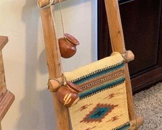 Southwest small Kiva Ladder Decor 37x15x3in HxWxD
