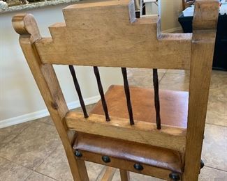Set of 5 Mexican Rustic Counter Height Chairs Bar Stools 47x20x20in seat: 30.5in HxWxD