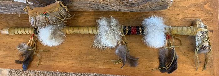 Artist Made Native American War Mallet Display 10x33x9in HxWxD