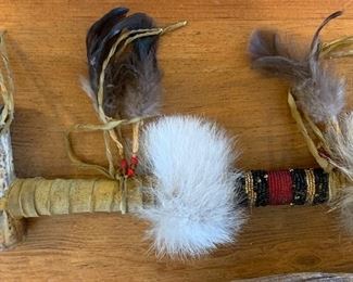 Artist Made Native American War Mallet Display 10x33x9in HxWxD