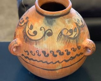 3 Handle Mexican Decor Pot 13in H x 12in Diameter HxWxD