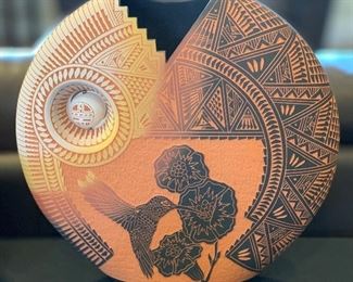 Diane Aragon Laguna Pueblo Acoma Pottery 15im Ball Vase 15in H x 15in Diameter