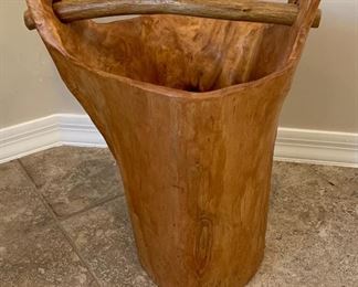 Artist Made Burl Wood Root Bucket 19x16x12inH HxWxD
