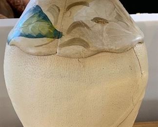 2pc Hand Painted Leaf Lamps PAIR 26in H x 21in Diameter