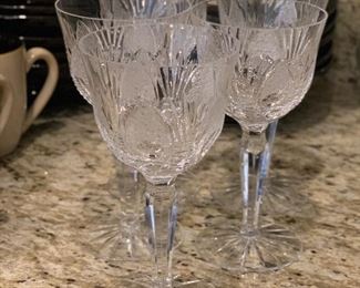 Set of 5 Brilliant Cut Wine Glasses