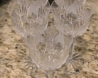 Set of 5 Brilliant Cut Wine Glasses