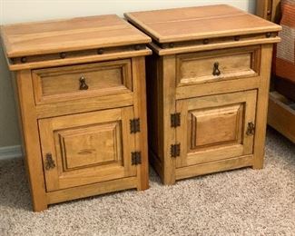#1 2pc Mexican Rustic Nightstands PAIR 27.5x22x21in HxWxD