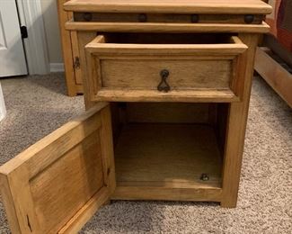 #1 2pc Mexican Rustic Nightstands PAIR 27.5x22x21in HxWxD