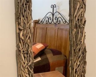 Lg Driftwood/ Reclaimed wood Mirror 50x26x4in HxWxD