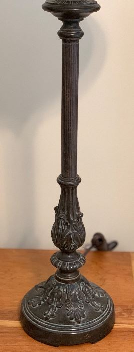 2pc Resin Faux Bronze Lamp PAIR 34in H x 11in Diameter