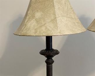 2pc Resin Faux Bronze Lamp PAIR 34in H x 11in Diameter