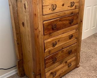 Mexican Rustic 5 Drawer Dresser 48x36x21in HxWxD