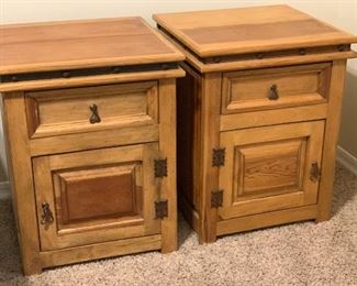 #2 2pc Mexican Rustic Nightstands PAIR 27.5x22x21in HxWxD