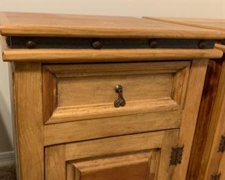 #2 2pc Mexican Rustic Nightstands PAIR 27.5x22x21in HxWxD