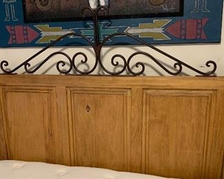 #2 Mexican Rustic Queen Bed w/ Sealy Pillow Top Mattress 64x61x87in HxWxD