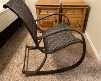 All Weather Wicker Rocking Chair 38x25x34in HxWxD