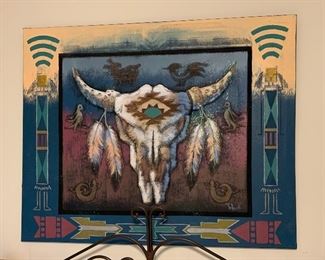 Southwest Cow Skull Picture Teresa Bernard 40x50.5x1in HxWxD