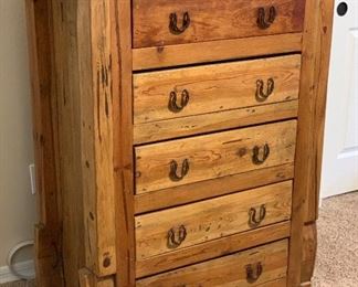 #2 Mexican Rustic 5 Drawer Dresser 48x36x21in HxWxD