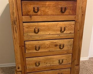 #2 Mexican Rustic 5 Drawer Dresser 48x36x21in HxWxD