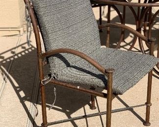 Iron Tile Top Patio Table w/ 4 Chairs Table: 32in H x 42in Diameter Chairs: 41x25x23in