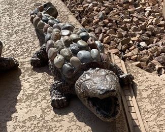 Stone & Concrete Garden Alligator 33in Long