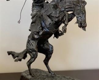 Frederic Remington Bronze Bronco Buster RBI 12x5x9.5in HxWxD