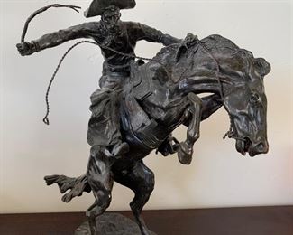 Frederic Remington Bronze Bronco Buster RBI 12x5x9.5in HxWxD