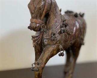 Hammered Copper Horse Statue Rustic Folk Art 12x4.5x12in HxWxD