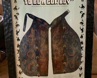 It's Never too Late To Be A Cowboy Framed Poster LD Burke 40.5x28.5x 1.25in HxWxD