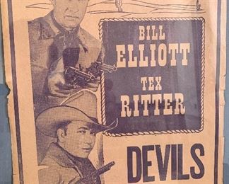 Bill Elliott Tex Ritter Devils Trail Framed Lobby Card/Poster 16.5x13.75x1in HxWxD