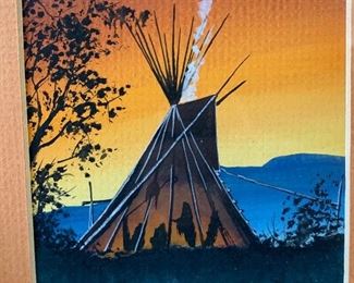 *Original* Yellowman Teepee Painting 1983 12x10x.5in HxWxD