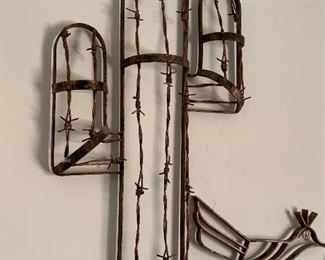 Rustic Western Wrought Iron Welcome Sign 26x38x2.5in HxWxD